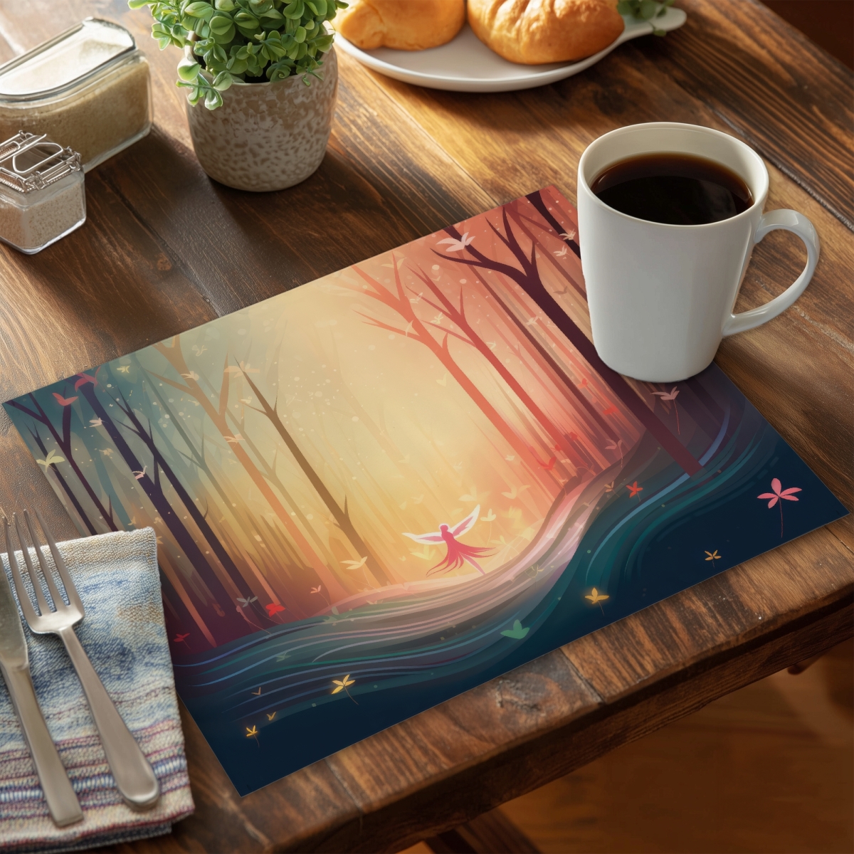 Picture of MWW CPPM1418HLRP6R 14 x 18 in. Enchanted Turquoise Polyester Placemat for Home Decor