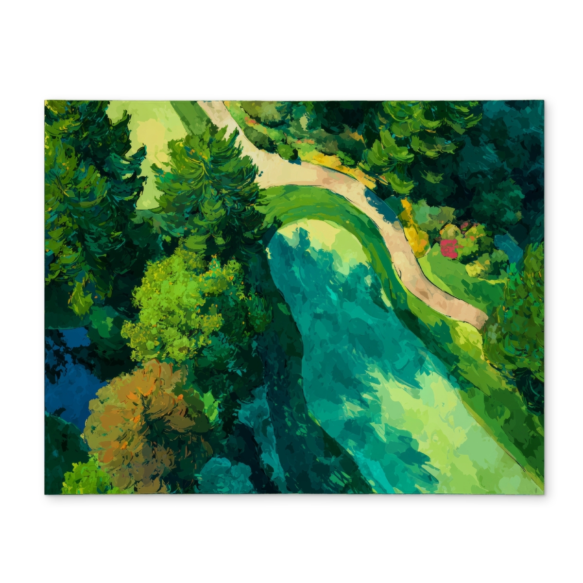 Picture of MWW CPPM1418LS8Z1R 14 x 18 in. Peaceful Course - Illustrative Trees Polyester Placemat - Home Decor