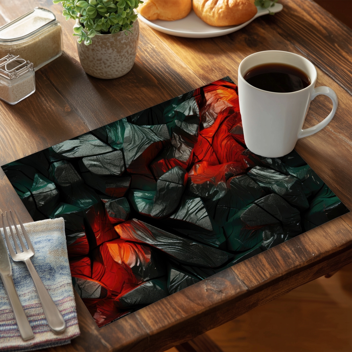 Picture of MWW CPPM1418SINYBO 14 x 18 in. Hiding Under Green Polyester Placemat for Home Decor - Stylish