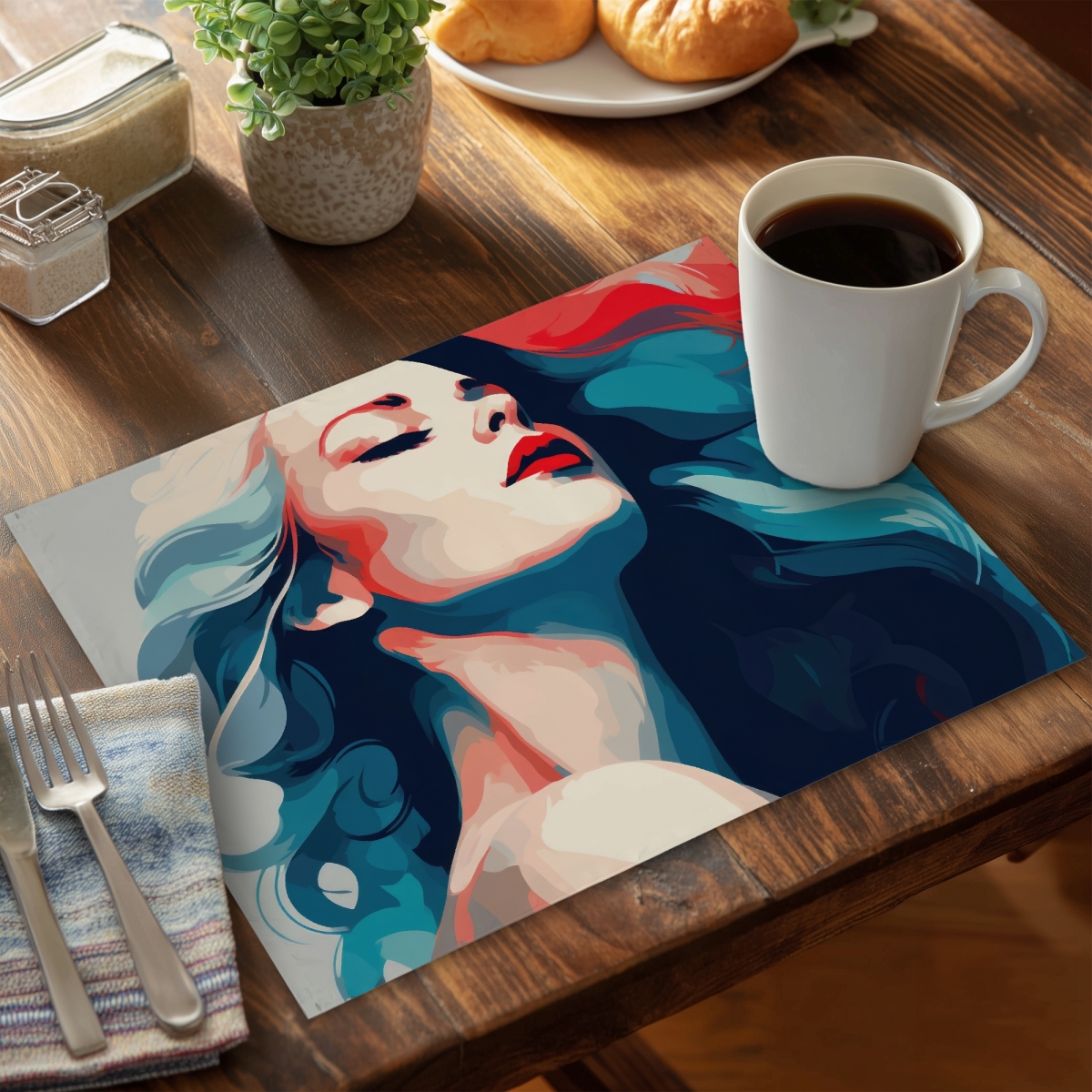 Picture of MWW CPPM1418YRF9NE 14 x 18 in. Beauty at Its Purest - Red Polyester Placemat for Home Decor