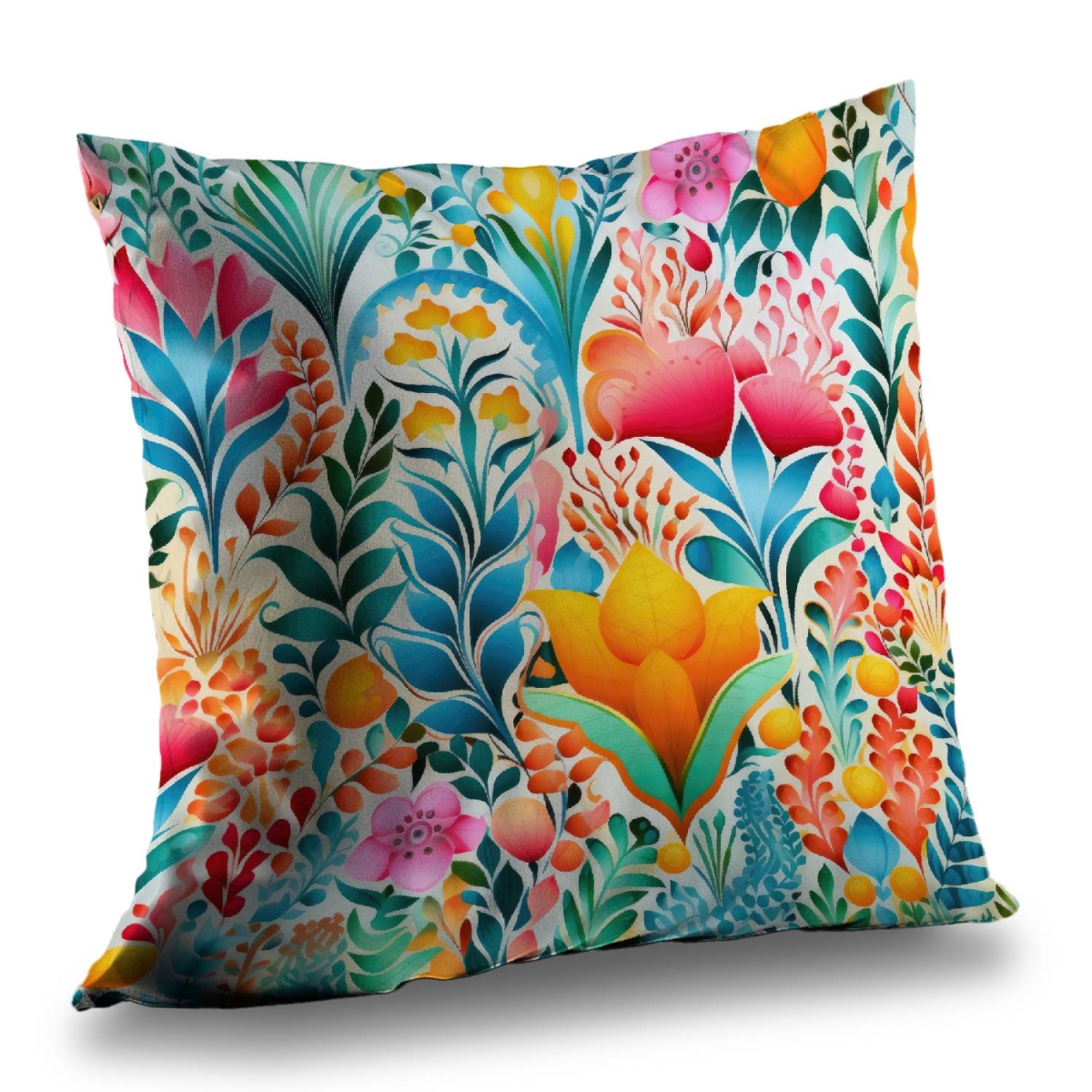 Concius Sales C1PT2020OAHSCI 20 x 20 in. Flowing Flowers Poly Twill Throw Pillow - Home Decor Accent - Insert Included