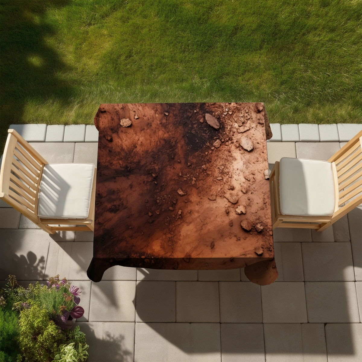 Picture of MWW C1TC5858NN4YX9 58 x 58 in. Digging Black Indoor & Outdoor Tablecloth for Home Decor