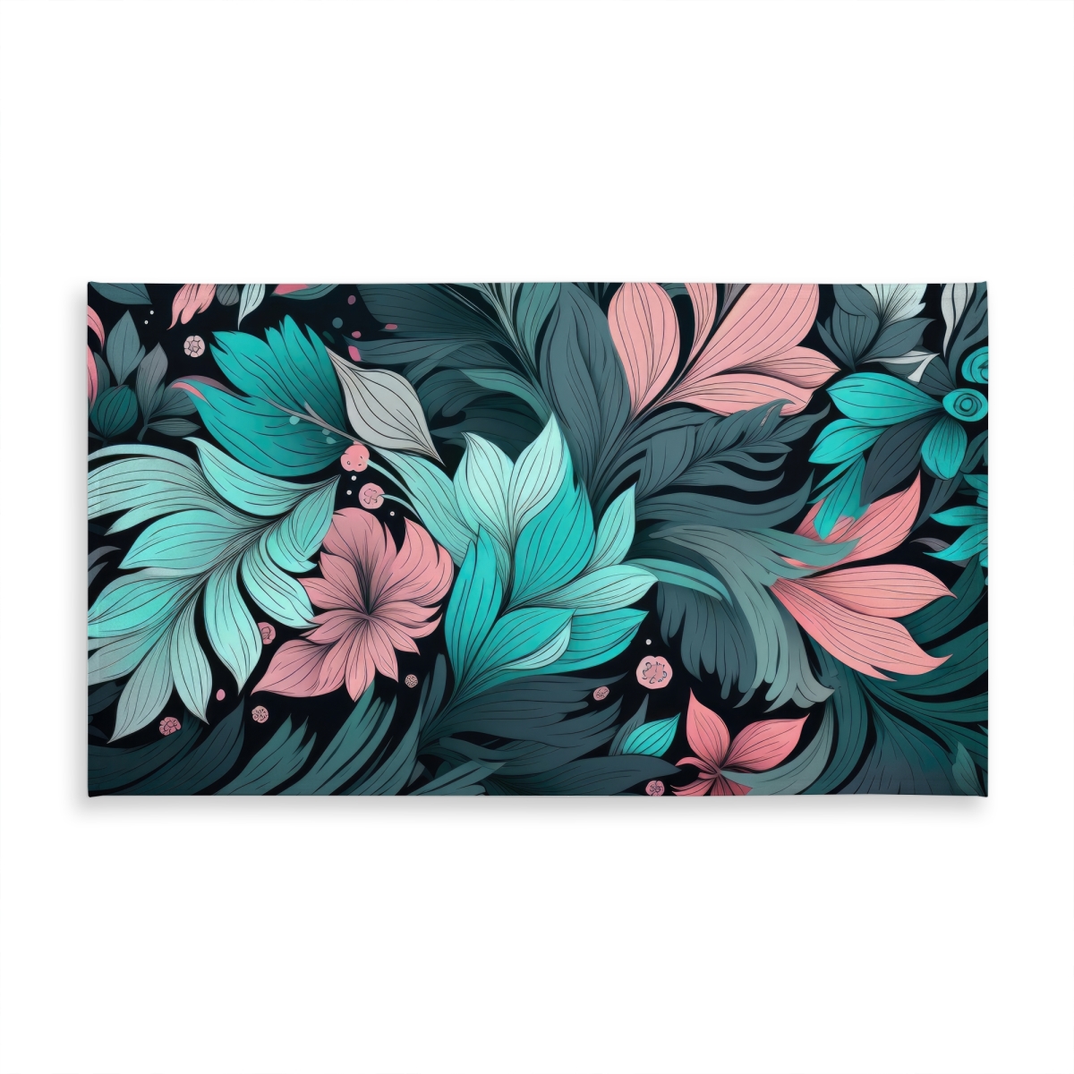 Picture of MWW C1TCLRGEMUJS3Z 58 x 102 in. Neon Leaves Black Tablecloth - Indoor & Outdoor Home Decor