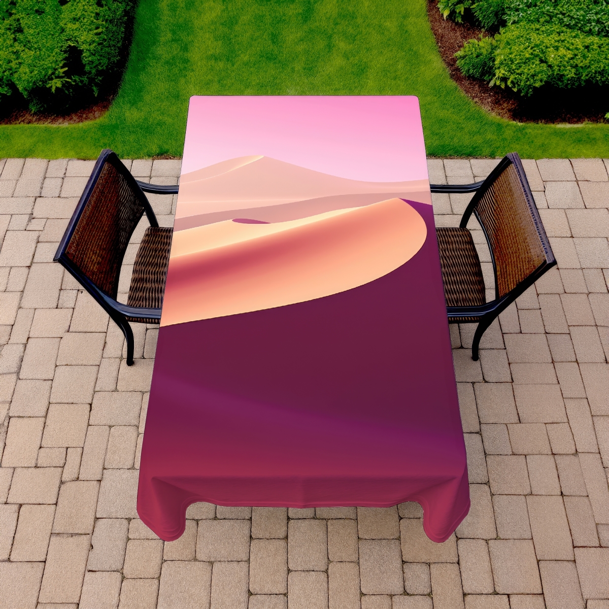 Picture of MWW C1TCLRGEOQC05G 58 x 102 in. Calm Dunes Purple Indoor & Outdoor Tablecloth for Home Decor