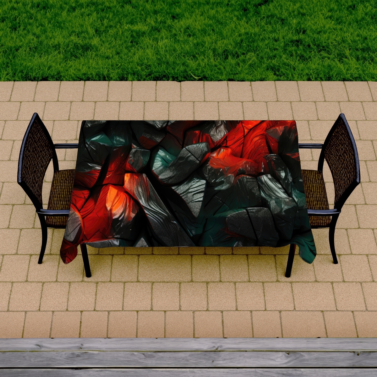 Picture of MWW C1TCLRGEPXRQR3 58 x 102 in. Hiding Under Red Indoor & Outdoor Tablecloth for Home Decor
