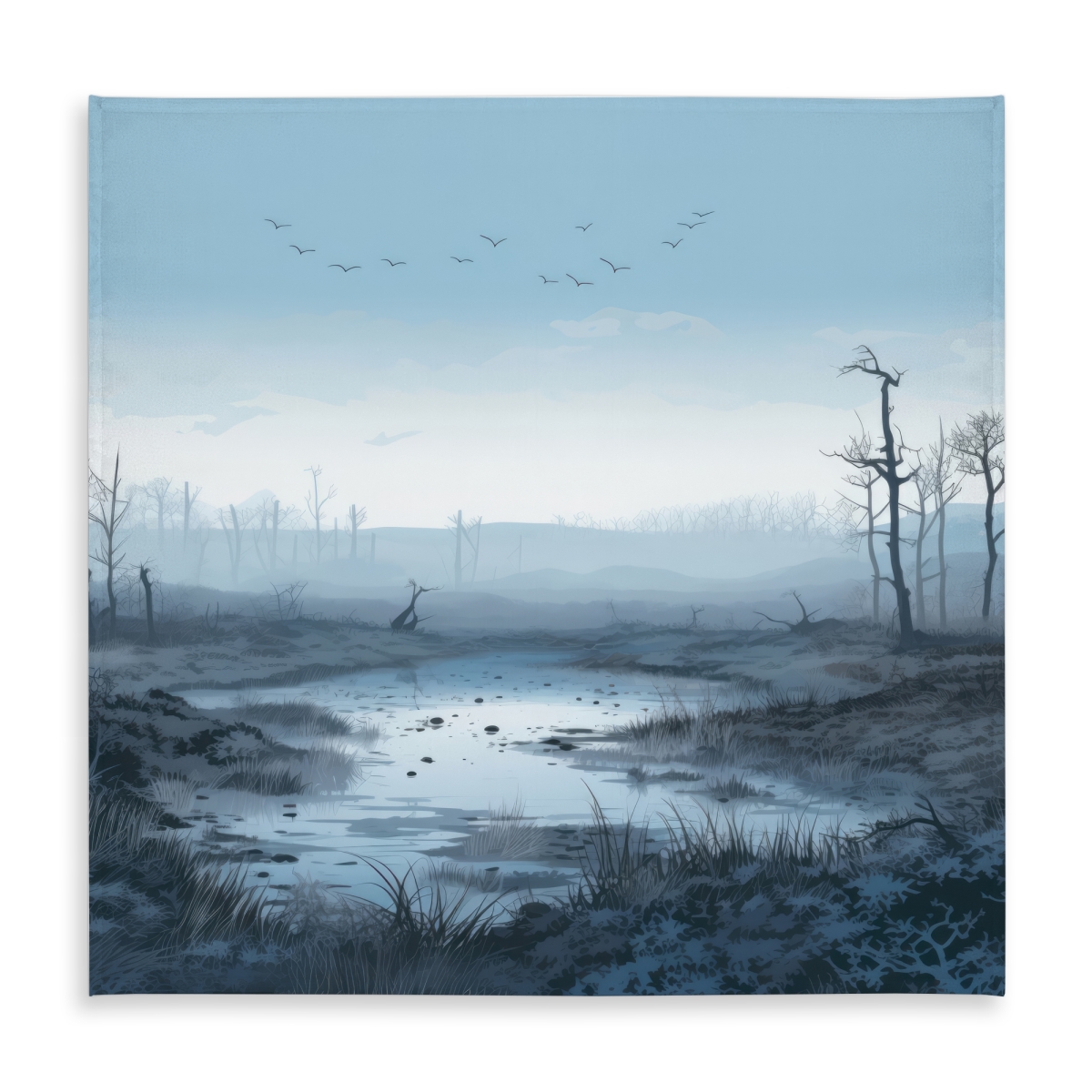 Picture of MWW C1TC58583UM9B7 58 x 58 in. Swampy Lands Blue Indoor & Outdoor Tablecloth for Home Decor