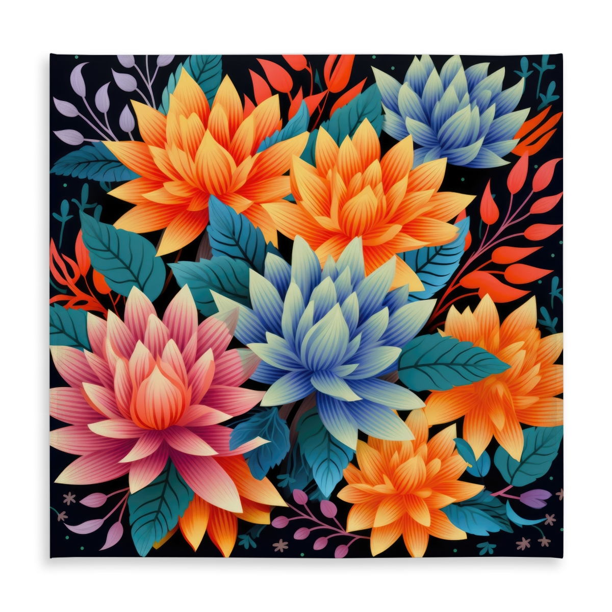 Picture of MWW C1TC5858LHO5QK 58 x 58 in. Color Bouquet Orange Tablecloth - Indoor & Outdoor Home Decor