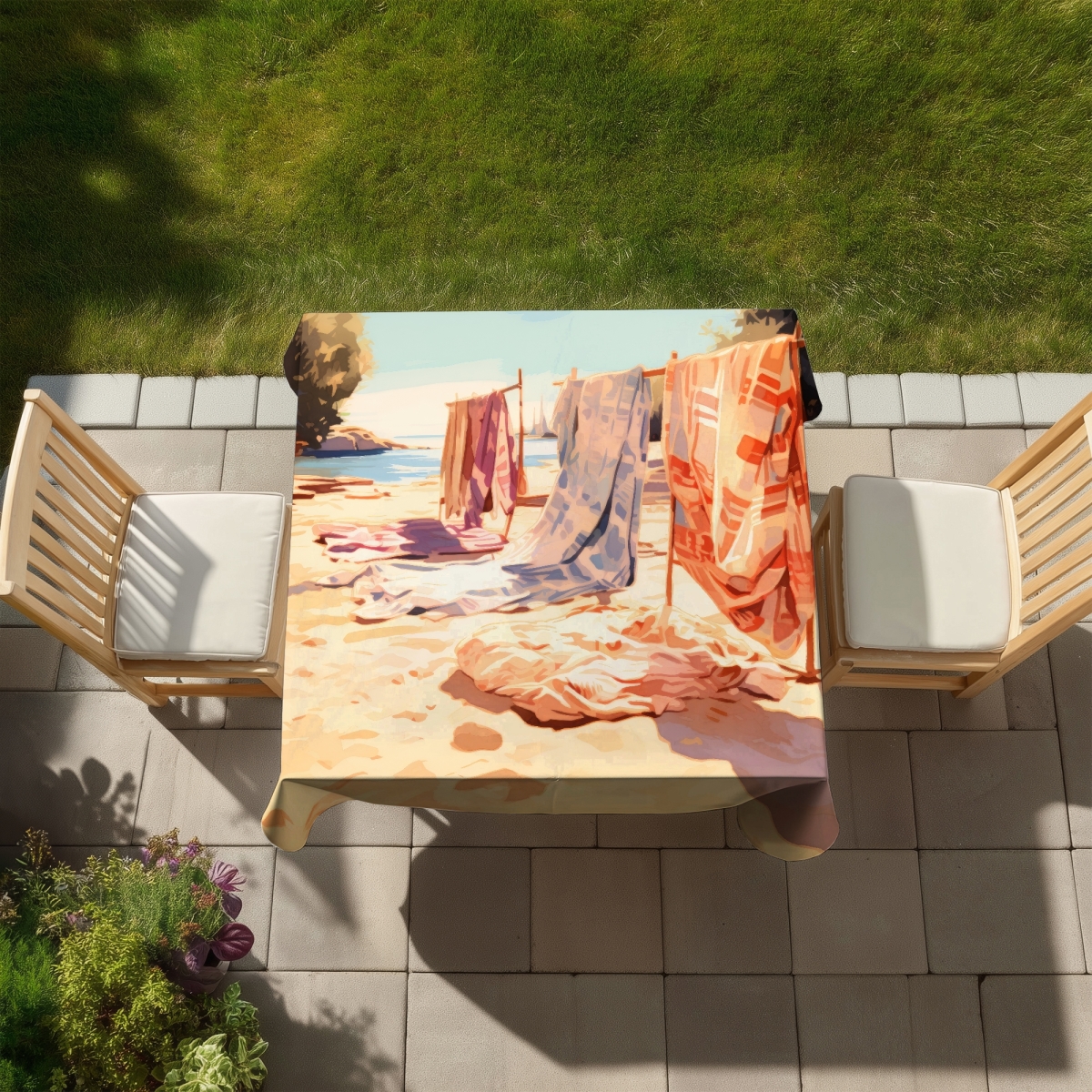 Picture of MWW C1TC5858MSASZG 58 x 58 in. Warm Sands Green Indoor & Outdoor Tablecloth for Home Decor