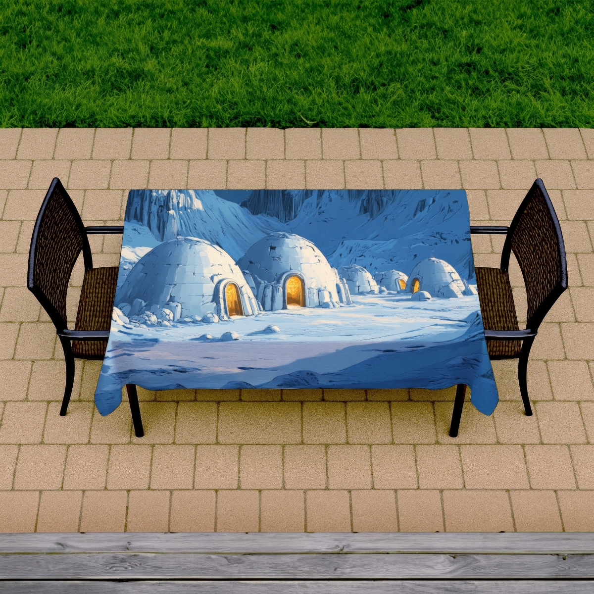 Picture of MWW C1TCLRGEVWL1EA 58 x 102 in. Ice Cold White Indoor & Outdoor Tablecloth for Home Decor