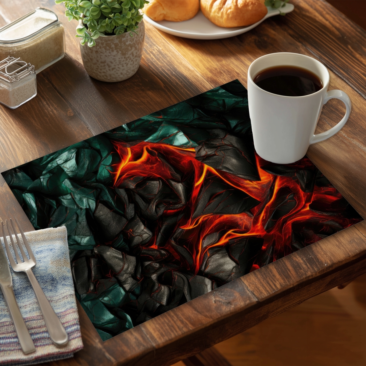 Picture of MWW CPPM1418TS3OZJ 14 x 18 in. Imminent Rupture Red Polyester Placemat for Home Decor
