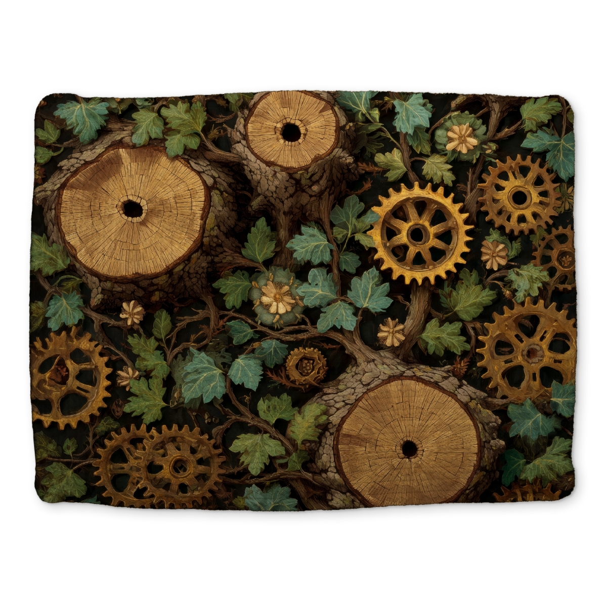 Picture of MWW CBPM1418HGG90Y 14 x 18 in. Hiding Gears Green Braided Polyester Placemat for Home Decor
