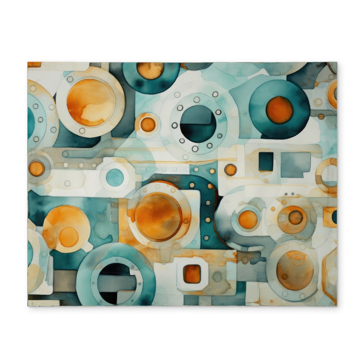 Picture of MWW CPPM14188INMKI 14 x 18 in. Decomposed Porthole - Orange Polyester Placemat for Decor