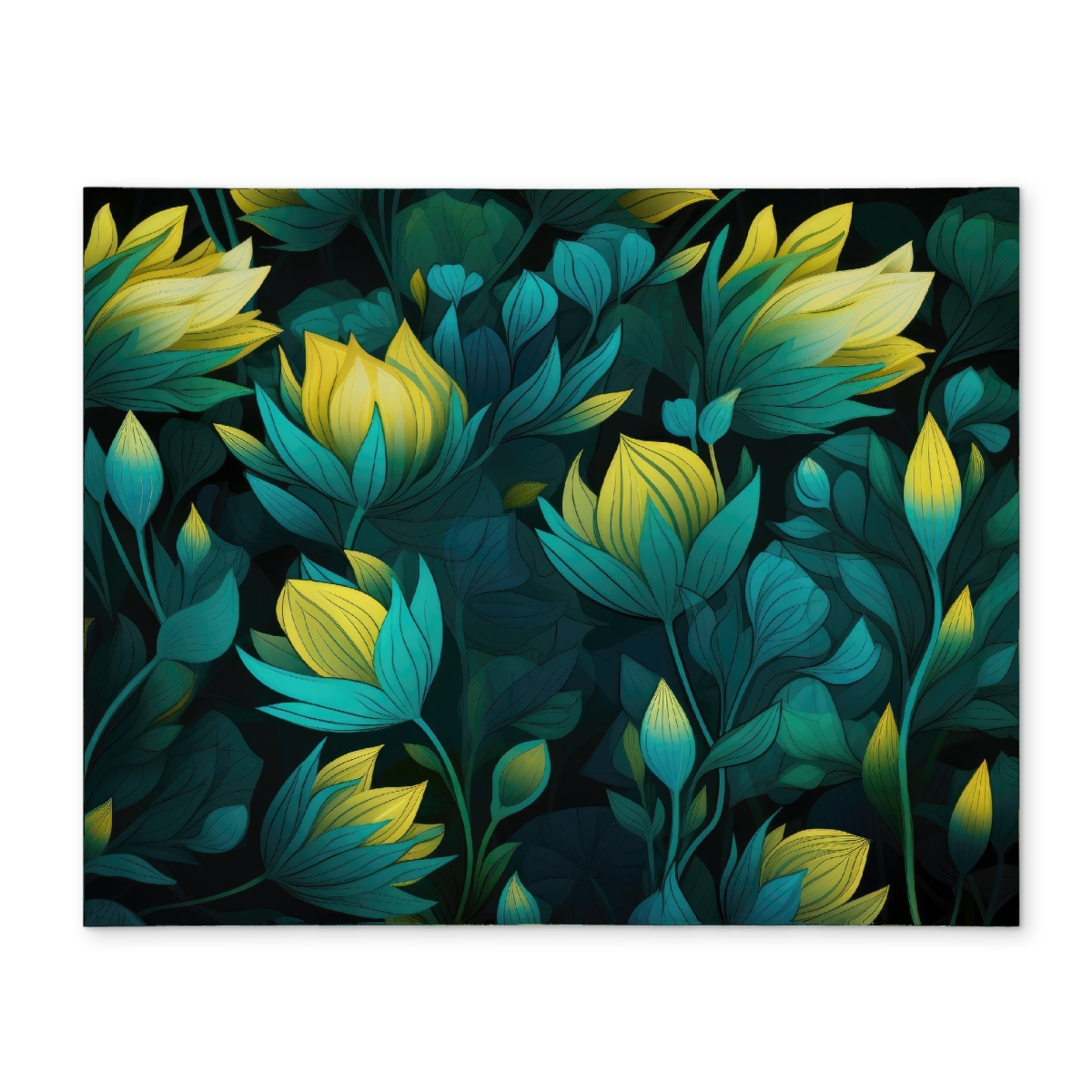 Picture of MWW CPPM1418FNIRDW 14 x 18 in. Intense Bloom Black Polyester Placemat for Home Decor - Stylish