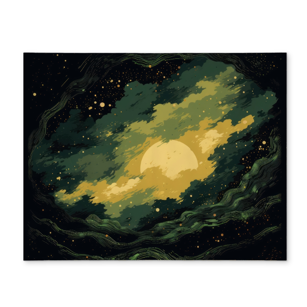 Picture of MWW CPPM1418JBYO2P 14 x 18 in. Cloudy Star Green Polyester Placemat - Home Decor Essential