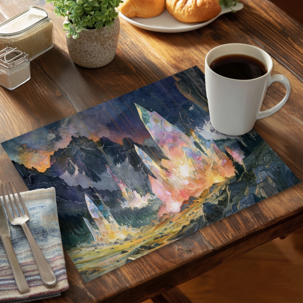 Picture of MWW CPPM1418MX4OMT 14 x 18 in. Growing Strong Gray Polyester Placemat for Home Decor - Style