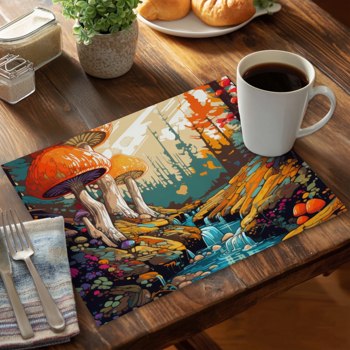 Picture of MWW CPPM1418U4Q7TF 14 x 18 in. Wisdom Inbound Blue Polyester Placemat for Home Decor