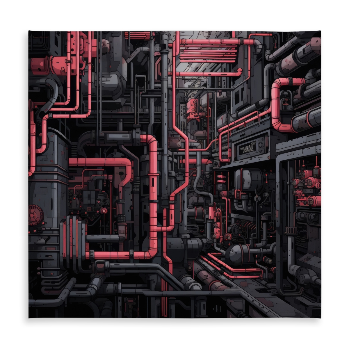 Picture of MWW C1TC5858SDBG5H 58 x 58 in. Tubular Nightmare - Black Indoor & Outdoor Tablecloth for Decor