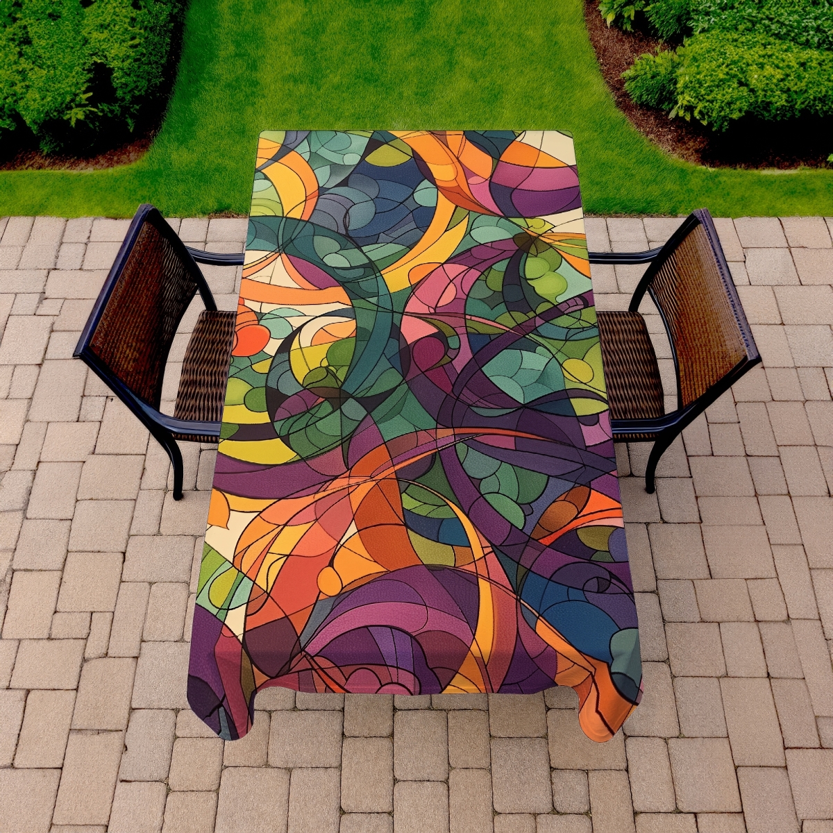 Picture of MWW C1TCLRGEV04RWC 58 x 102 in. Converge Purple Indoor & Outdoor Tablecloth for Home Decor
