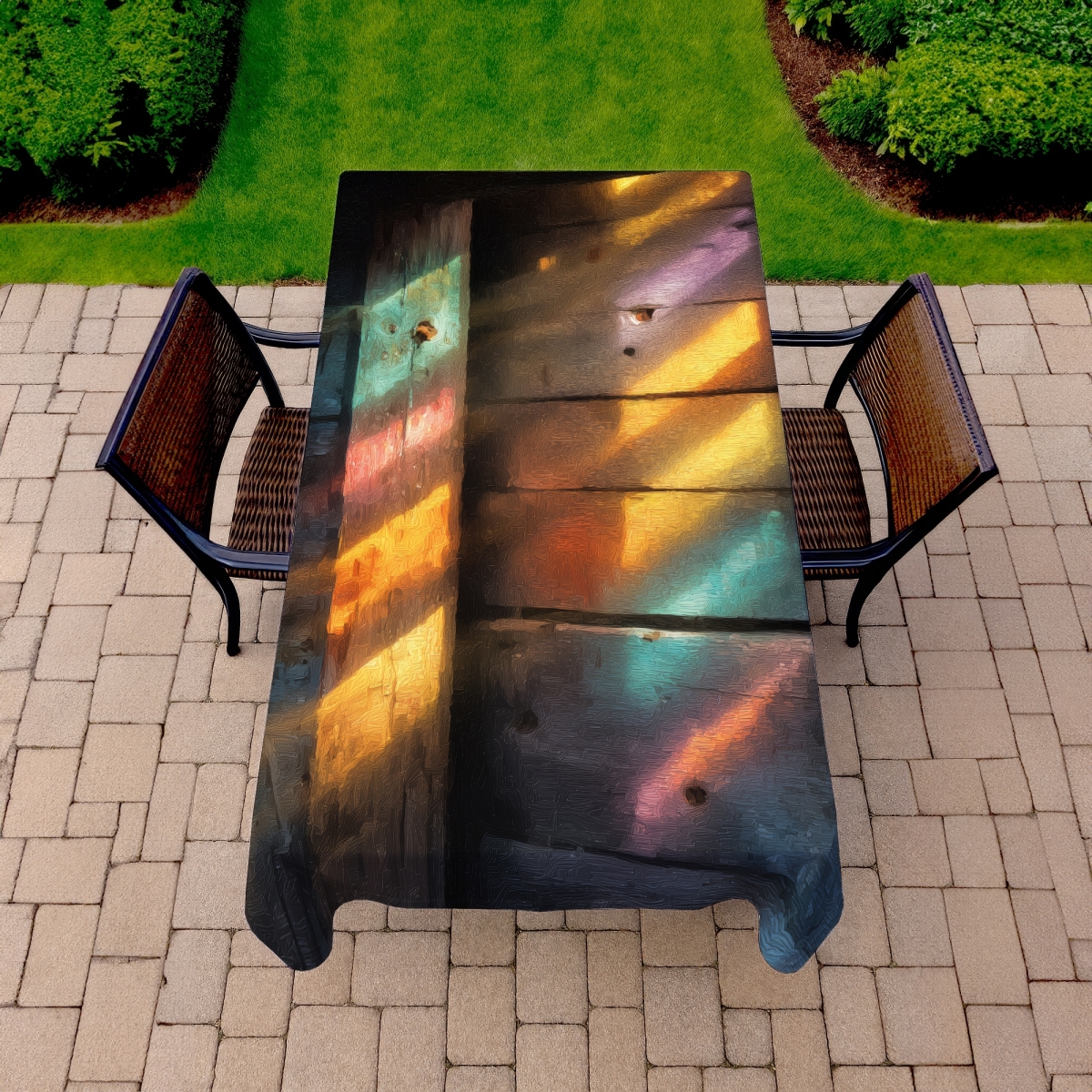 Picture of MWW C1TCLRGEZBFNGP 58 x 102 in. Rainbow Glint Red Tablecloth - Indoor & Outdoor Home Decor