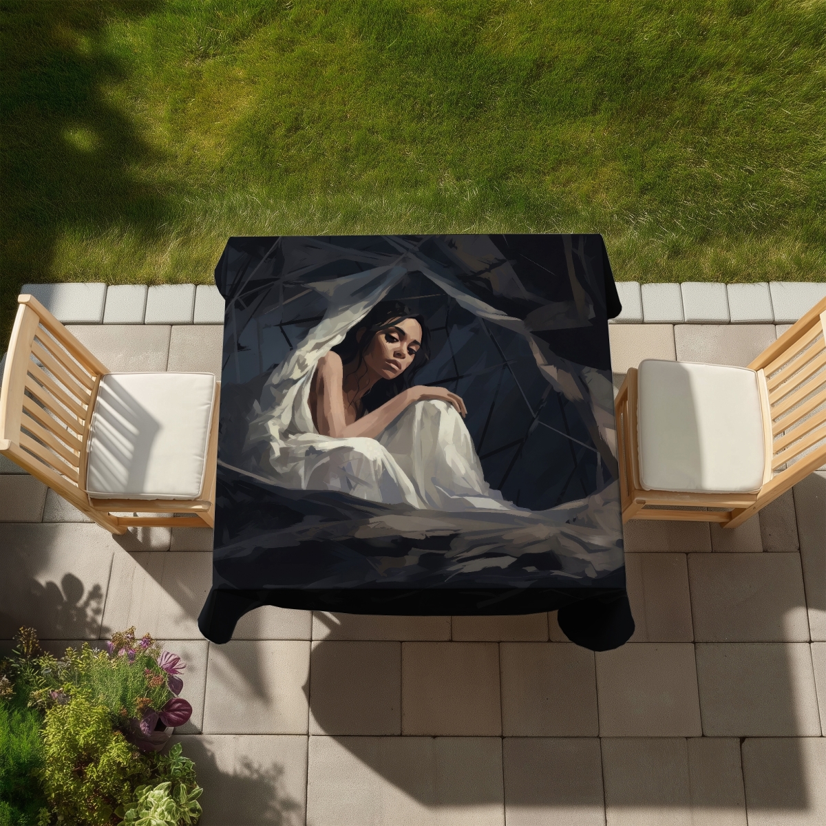 Picture of MWW C1TC5858VLH0GG 58 x 58 in. Cocooned Gray Indoor & Outdoor Tablecloth for Home Decor