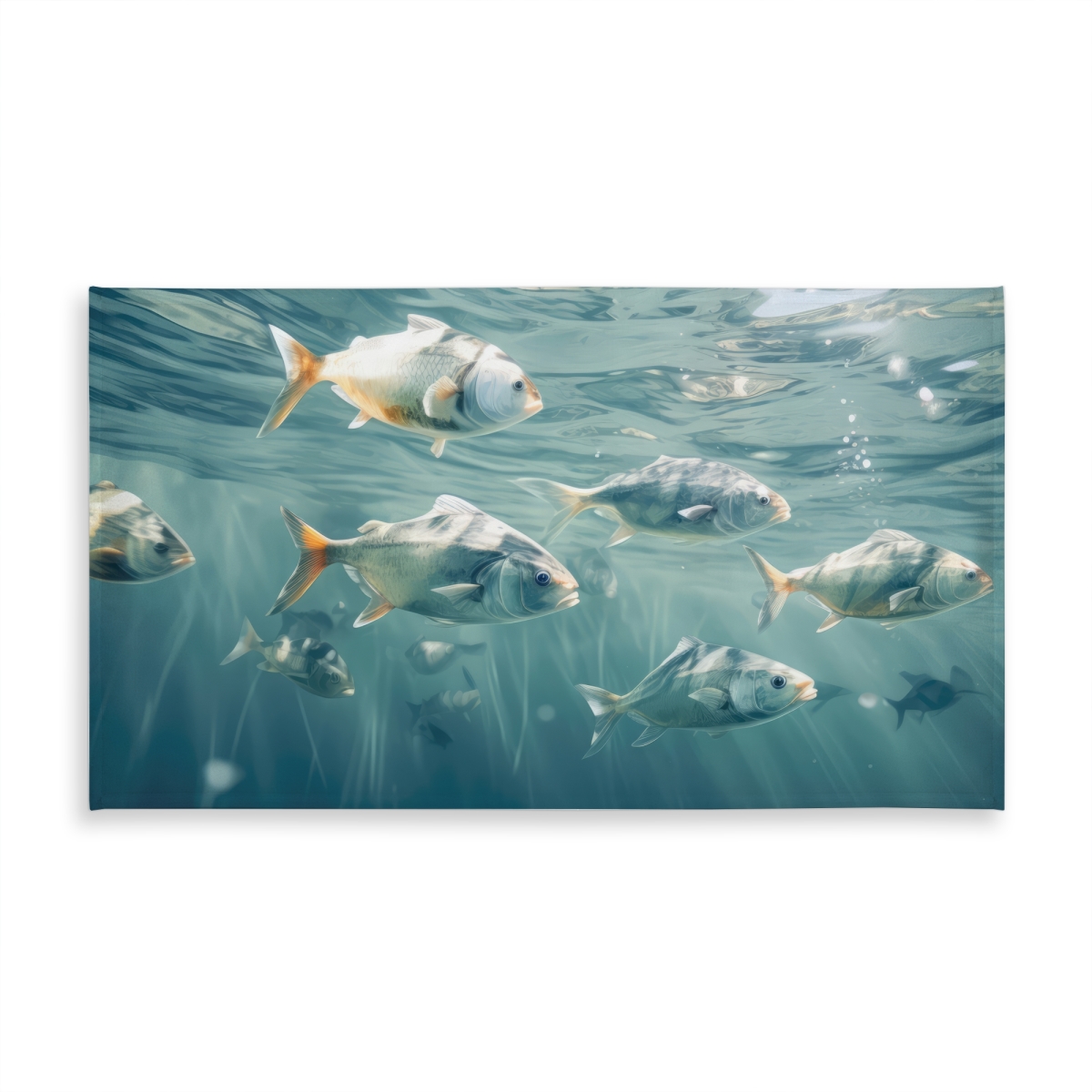 Picture of MWW C1TCLRGE3MAJ4W 58 x 102 in. Swimming Peacefully Blue Tablecloth - Indoor & Outdoor Decor