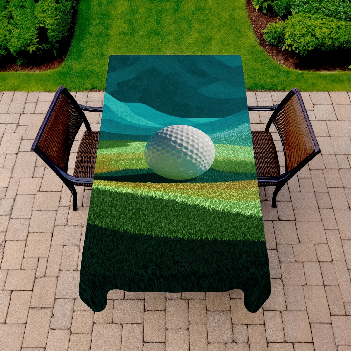 Picture of MWW C1TCLRGE4WZB48 58 x 102 in. Landing Abstract Indoor & Outdoor Tablecloth for Home Decor