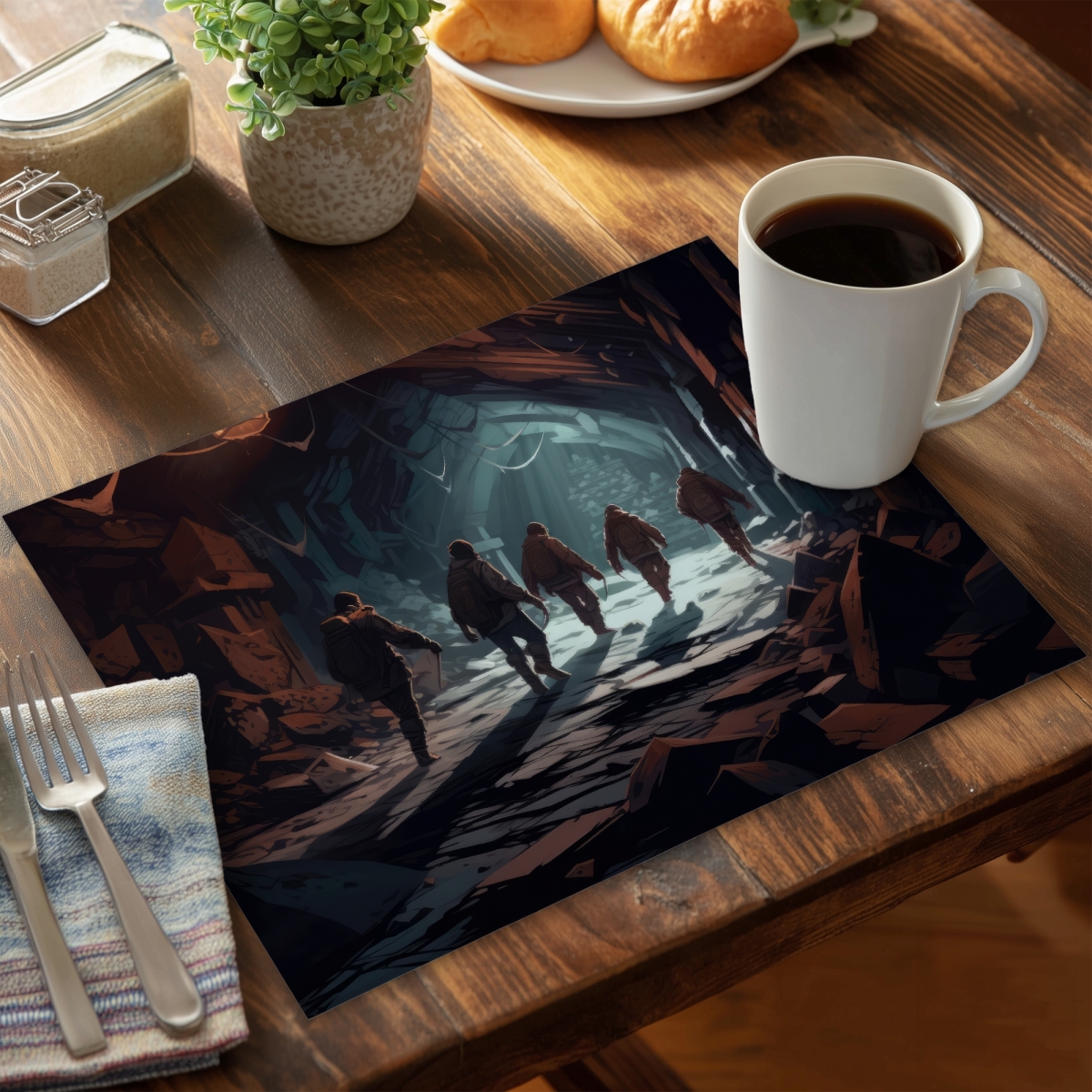 Picture of MWW CPPM1418EPVUBC 14 x 18 in. The Catacombs Beige Polyester Placemat - Home Decor Essential