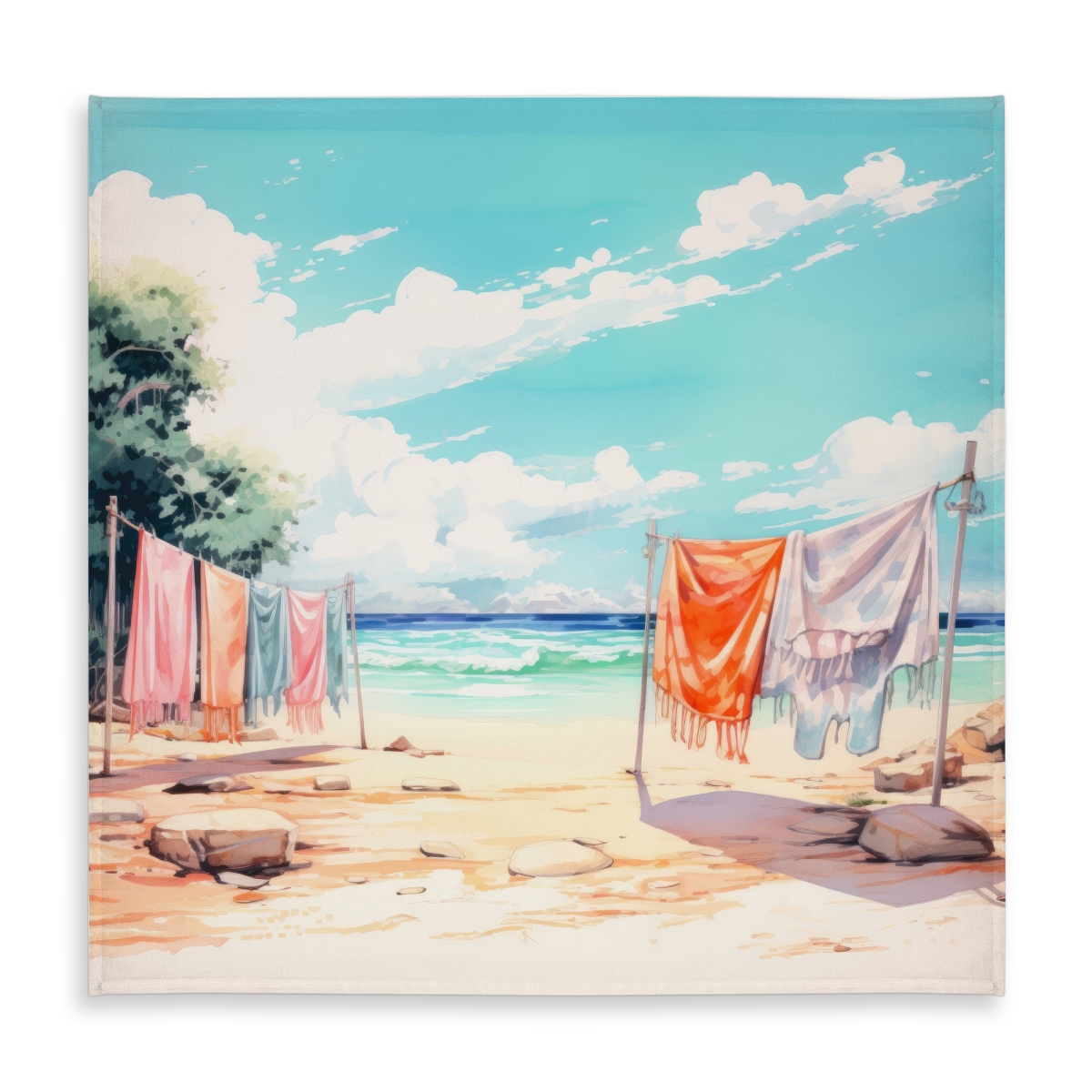 Picture of MWW C1TC5858ODZ4VP 58 x 58 in. Sunny Side White Indoor & Outdoor Tablecloth for Home Decor