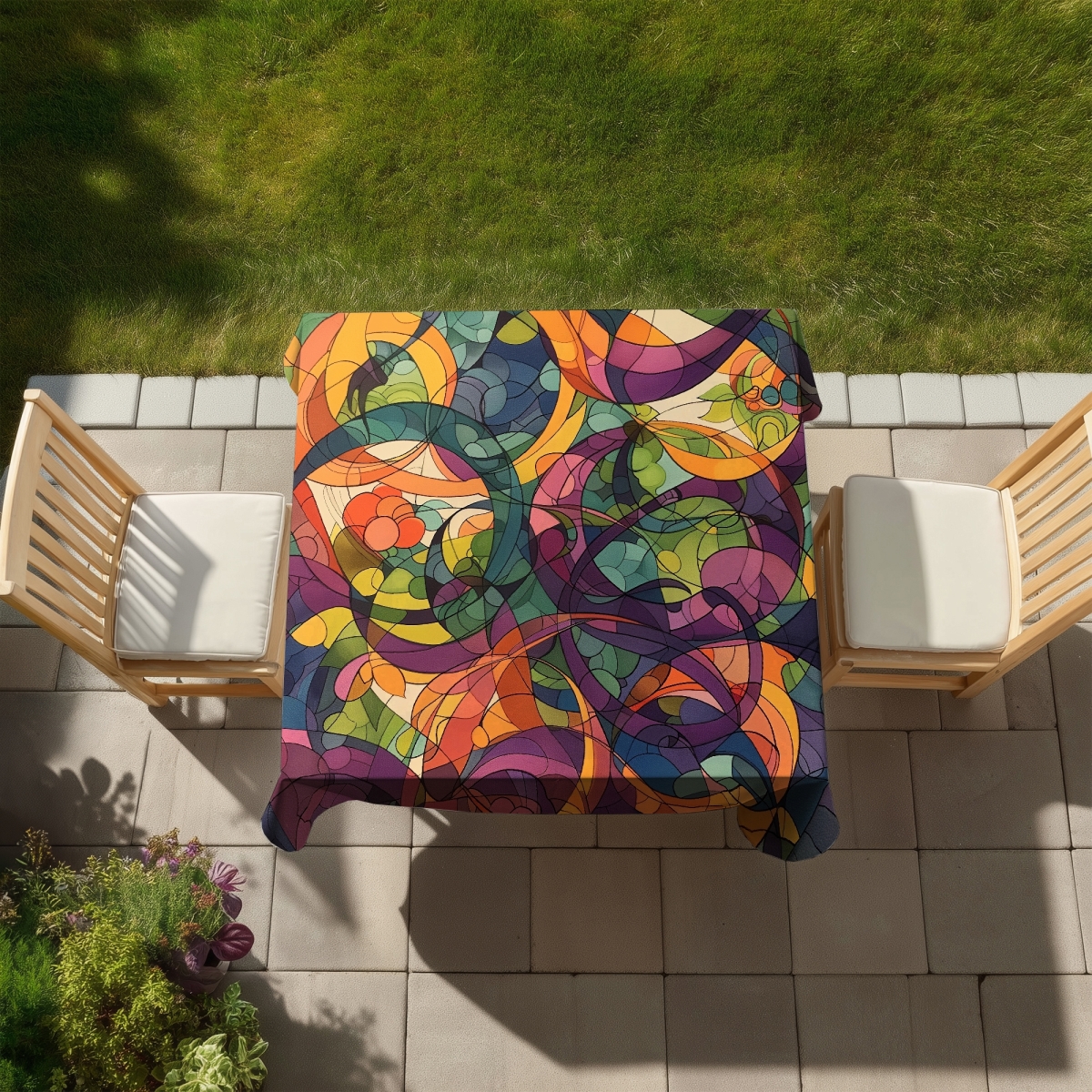 Picture of MWW C1TC5858STY9TY 58 x 58 in. Converge Green Indoor & Outdoor Tablecloth for Home Decor