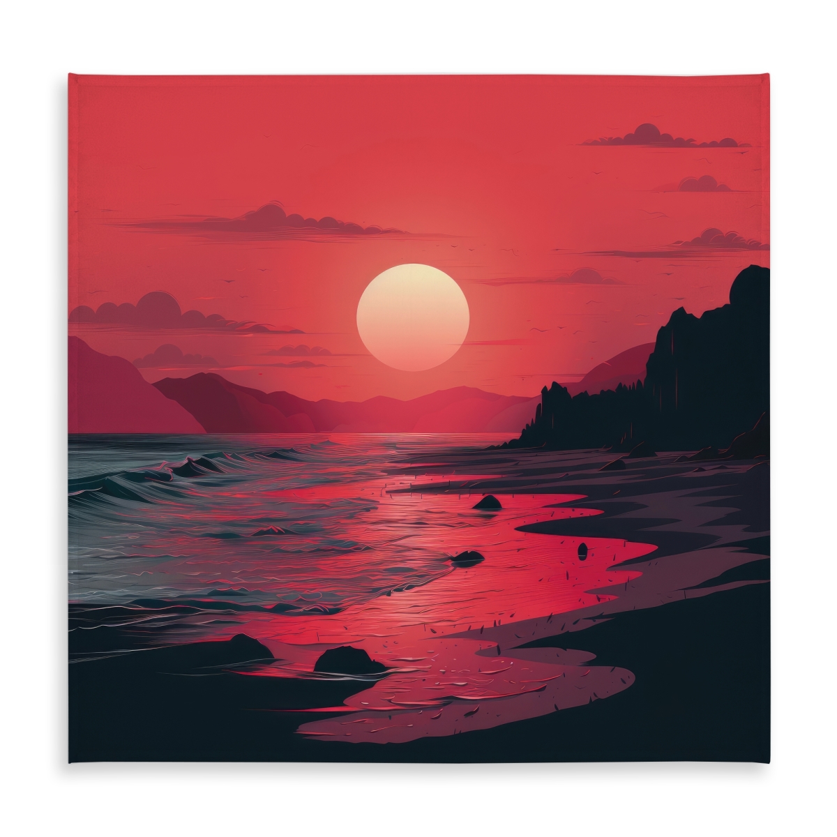 Picture of MWW C1TC5858UEAGJ8 58 x 58 in. Red Sky Gray Indoor & Outdoor Tablecloth for Home Decor