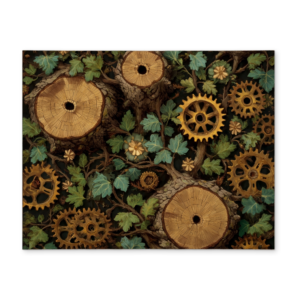 Picture of MWW CPPM1418HNFU4S 14 x 18 in. Hiding Gears Black Polyester Placemat for Home Decor