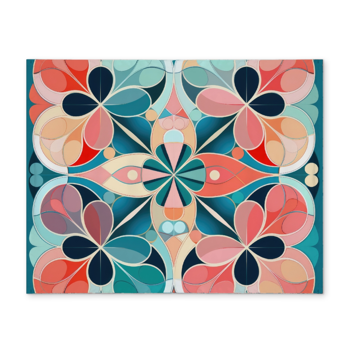 Picture of MWW CPPM1418IQKM0P 14 x 18 in. Mandala Turquoise Polyester Placemat - Stylish Home Decor