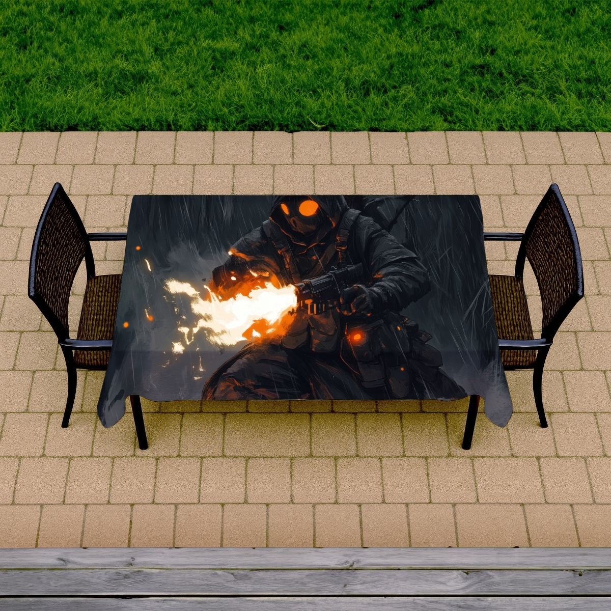 Picture of MWW C1TCLRGEMHMQMV 58 x 102 in. Scorch Orange Indoor & Outdoor Tablecloth - Home Decor Essential