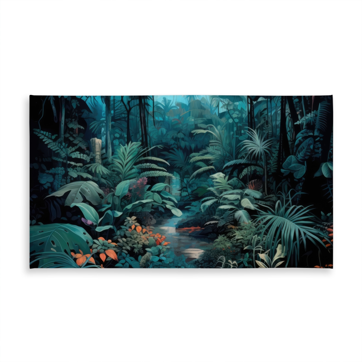 Picture of MWW C1TCLRGEO375M7 58 x 102 in. Deep in the Jungle - Turquoise Indoor & Outdoor Tablecloth
