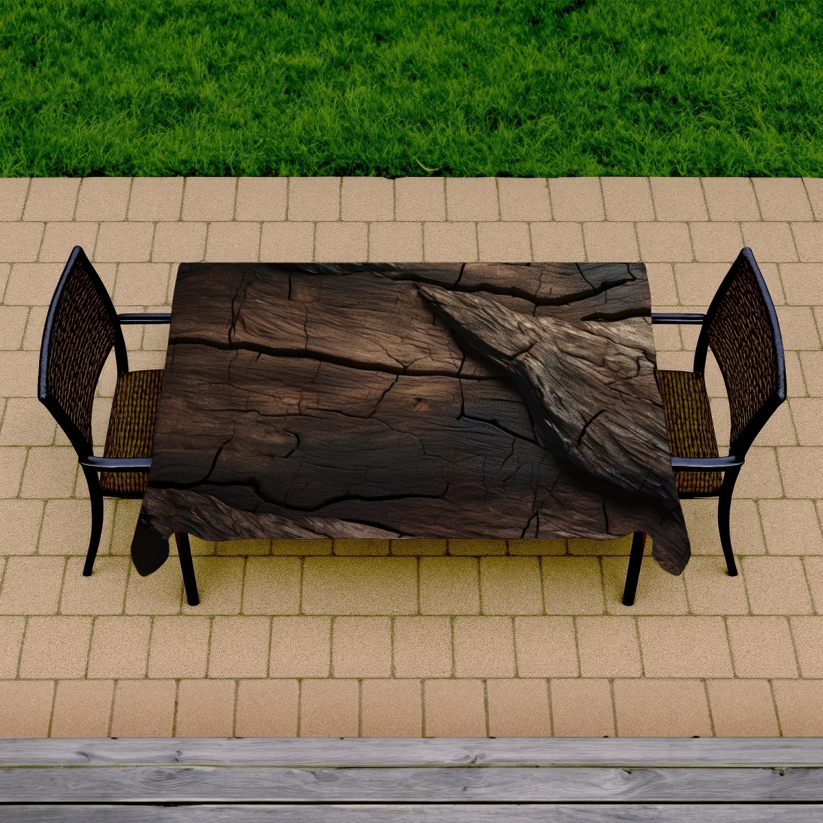 Picture of MWW C1TCLRGETAXQLZ 58 x 102 in. Brown Wood Indoor & Outdoor Tablecloth for Home Decor