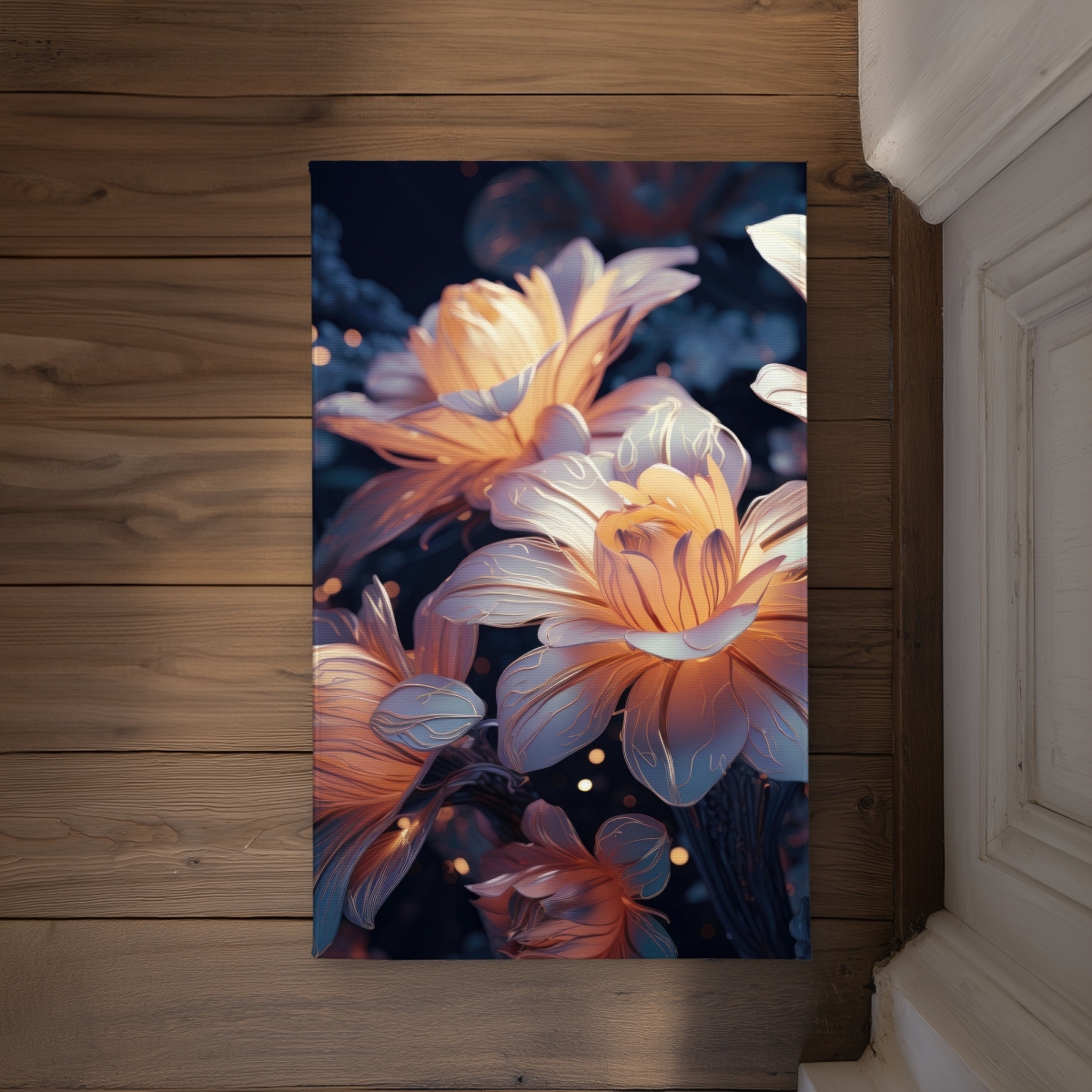 CODM2134URZUW5 21 x 34 in. Pixie Flowers White Indoor & Outdoor Door Mat - Home Decor