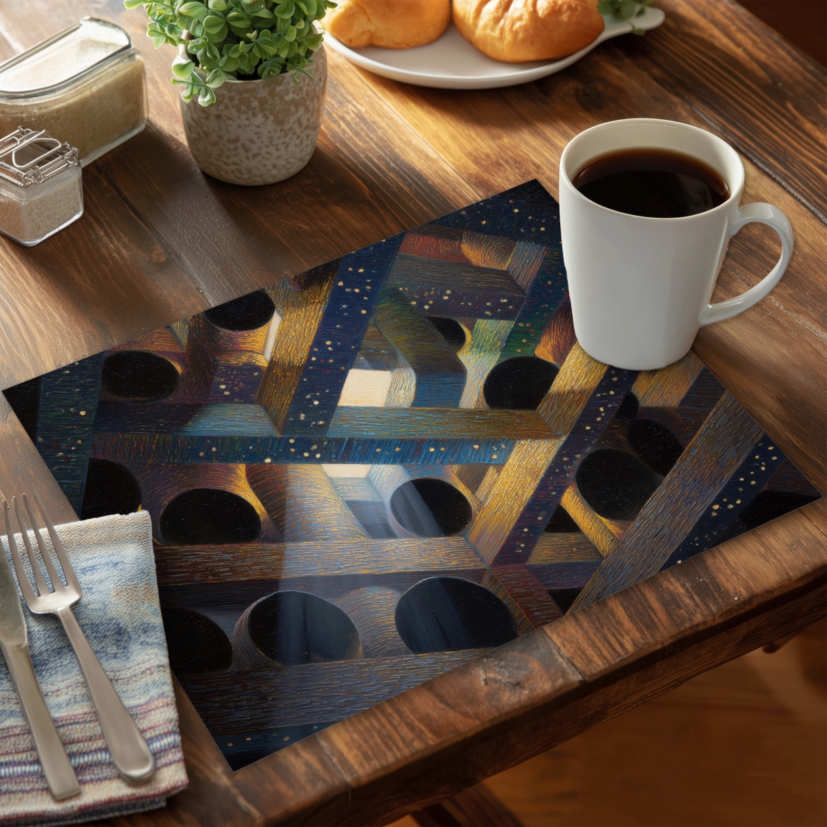 Picture of MWW CPPM141844K8SP 14 x 18 in. Pipe Dream - Blue Polyester Placemat for Home Decor