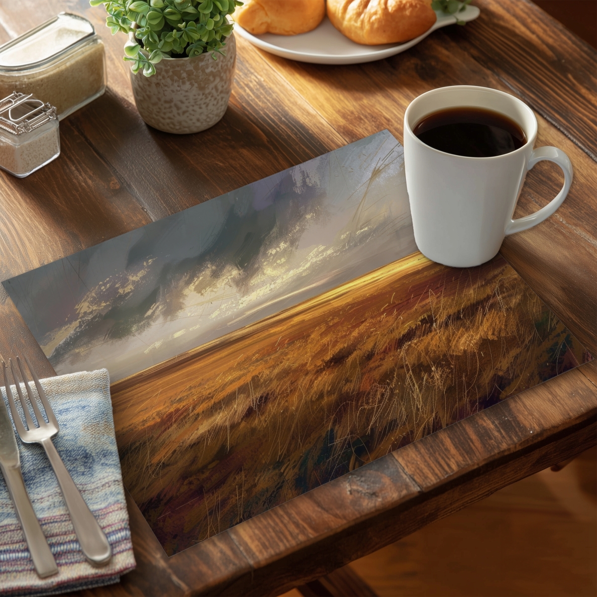 Picture of MWW CPPM141880DCMT 14 x 18 in. Before the Storm Gray Polyester Placemat for Home Decor