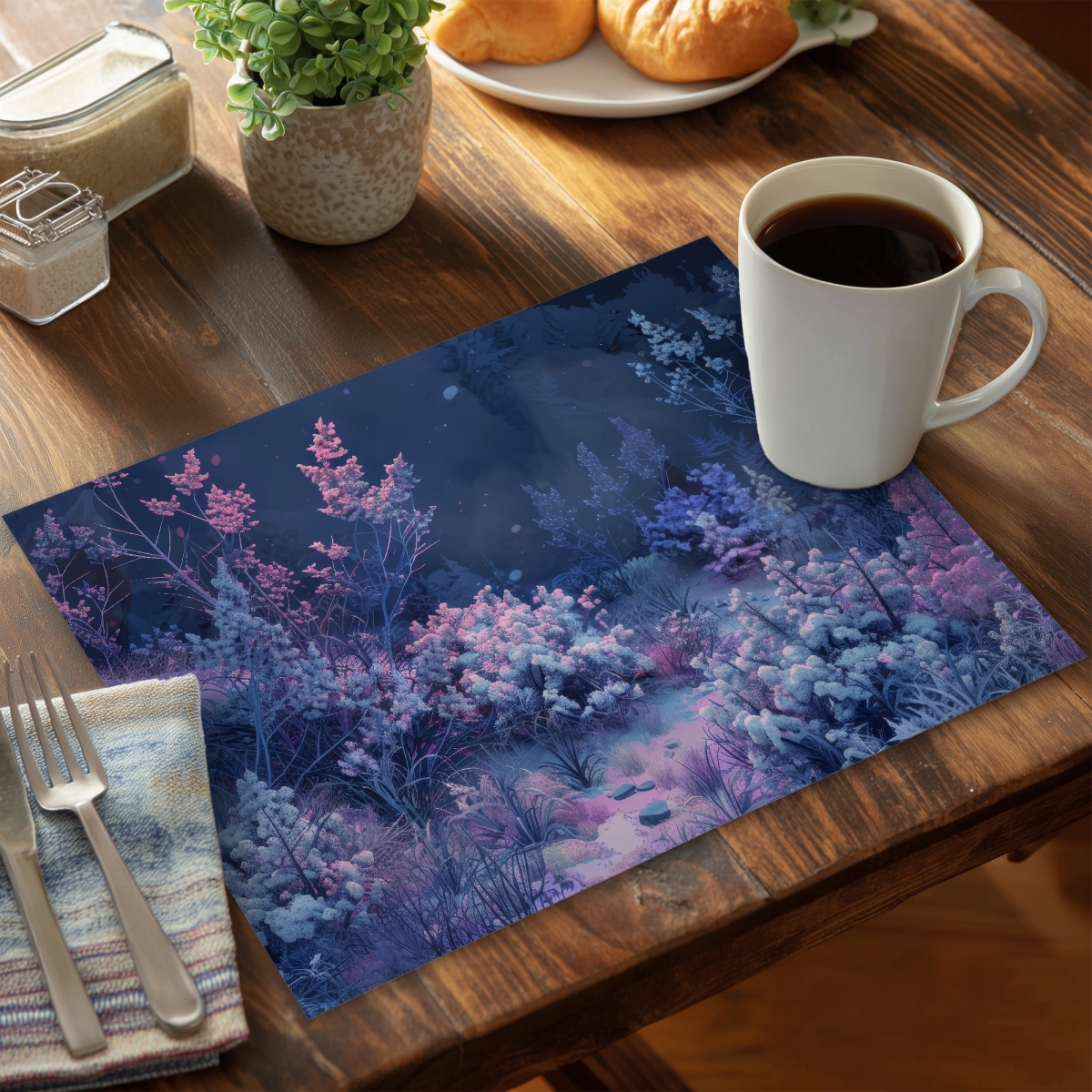 Picture of MWW CPPM1418QA1EXP 14 x 18 in. Cold Night Gray Polyester Placemat - Stylish Home Decor