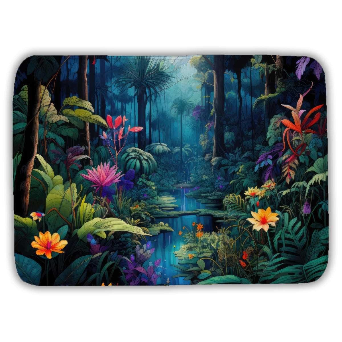 C1BM17246AWZZ4 17 x 24 in. The Beauty of Nature Blue Bath Mat for Home Decor - Soft & Stylish
