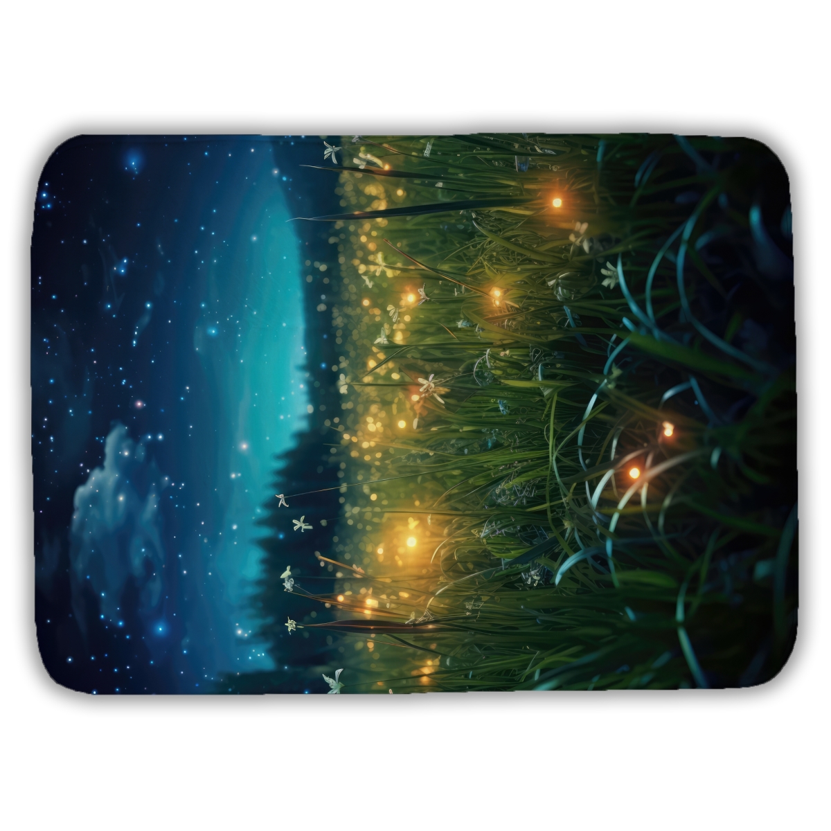 C1BM1724F1QFED 17 x 24 in. Fireflies at Night Blue Bath Mat - Home Decor Essential