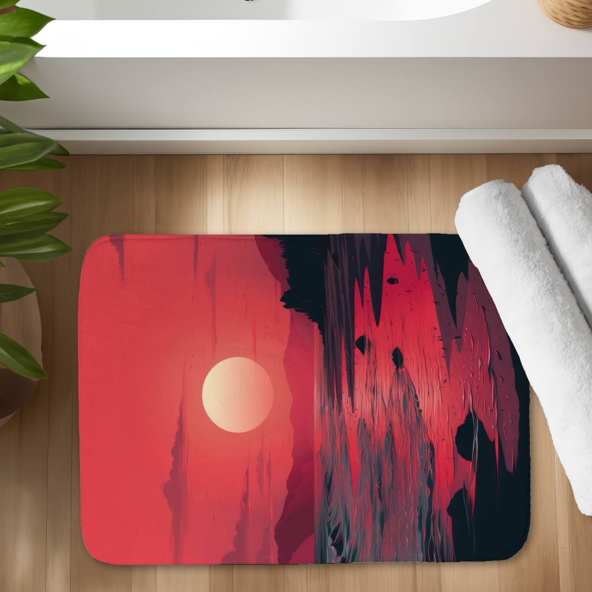C1BM1724CLBGCE 17 x 24 in. Red Sky - Bath Mat for Stylish Home Decor - Soft & Plush