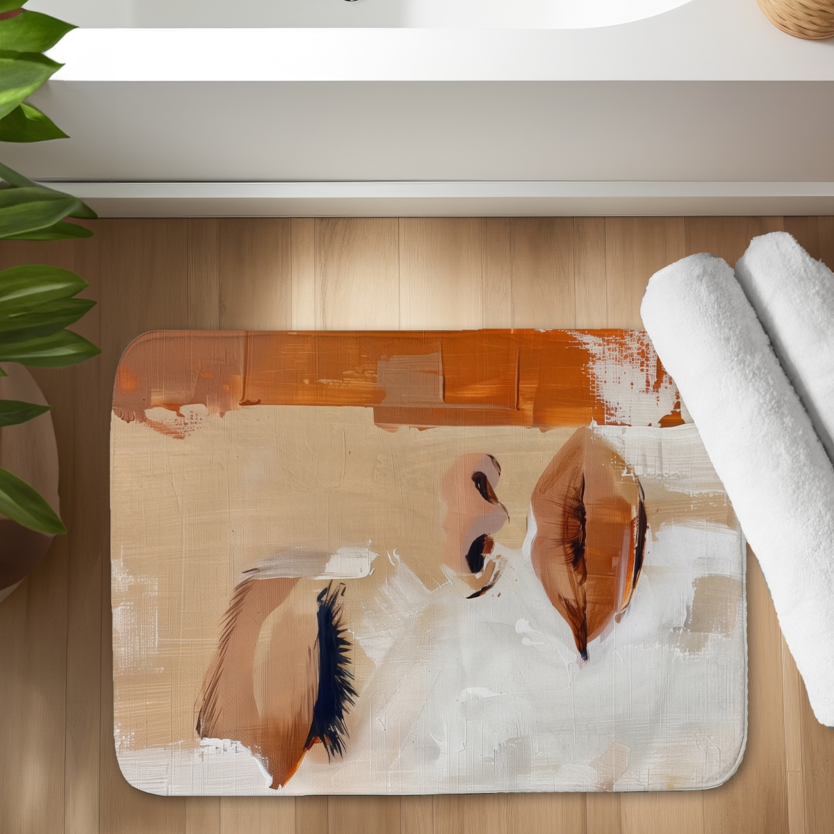 C1BM1724GC89IK 17 x 24 in. Half Orange Bath Mat for Home Decor - Stylish & Soft Comfort