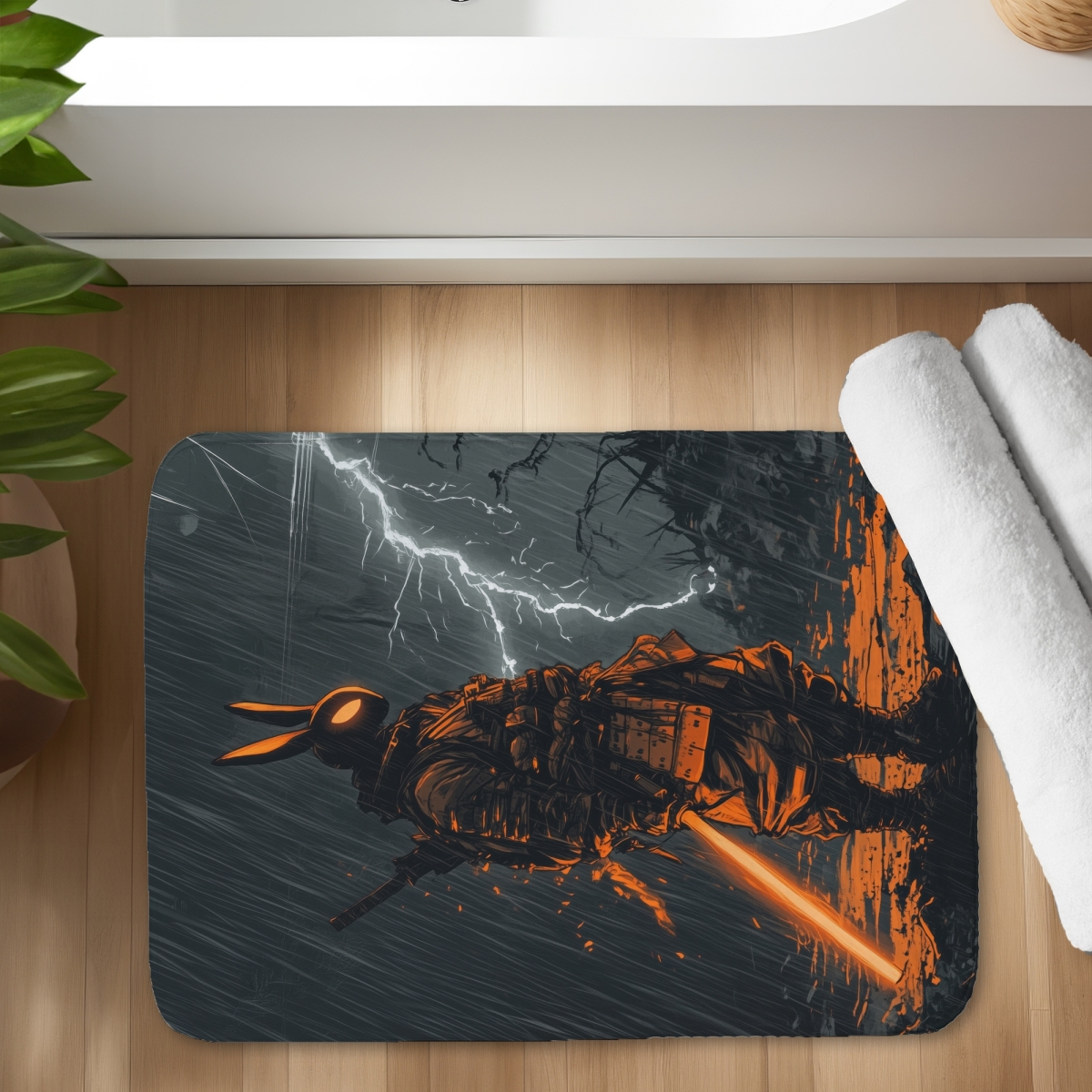 C1BM1724JIF0SC 17 x 24 in. War Machine Orange Bath Mat - Stylish Home Decor Accent