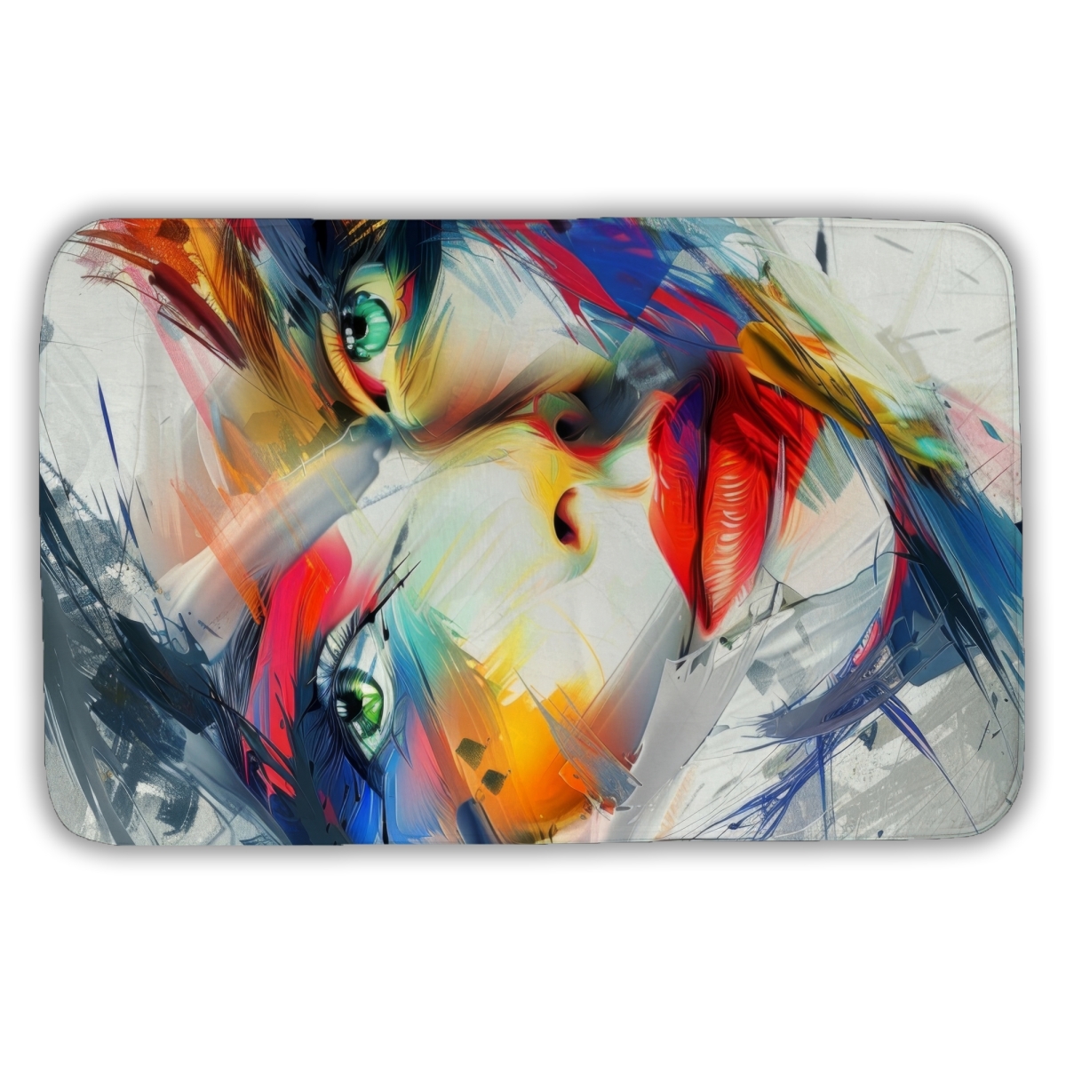 C1BM213441JYM4 21 x 34 in. Abstract Look Blue Bath Mat for Stylish Home Decor - Soft & Durable