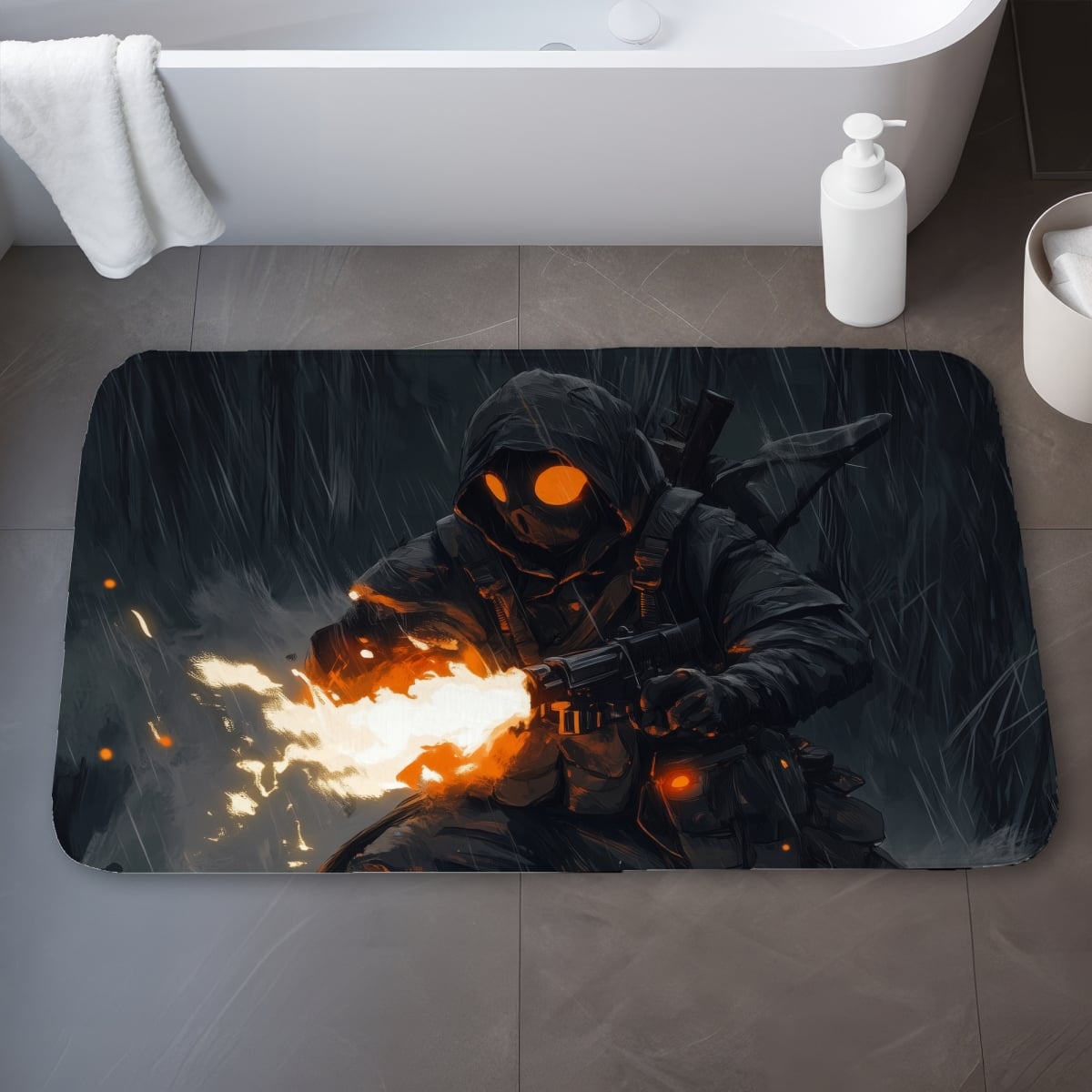 C1BM21346N5DB8 21 x 34 in. Scorch Black Bath Mat - Stylish Home Decor Essential