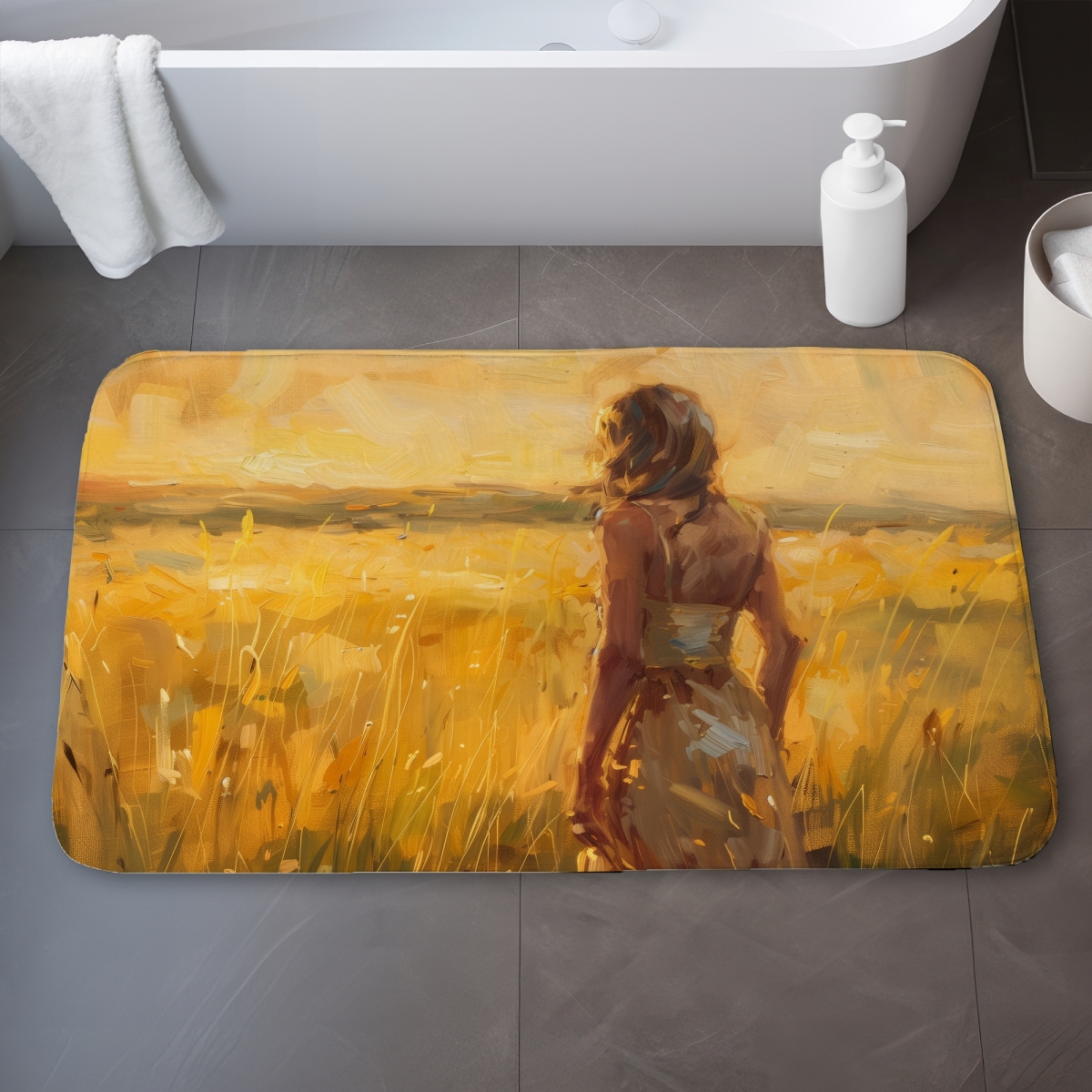 C1BM213472FNVS 21 x 34 in. Exploring Beige Bath Mat for Cozy Home Decor - Soft & Stylish