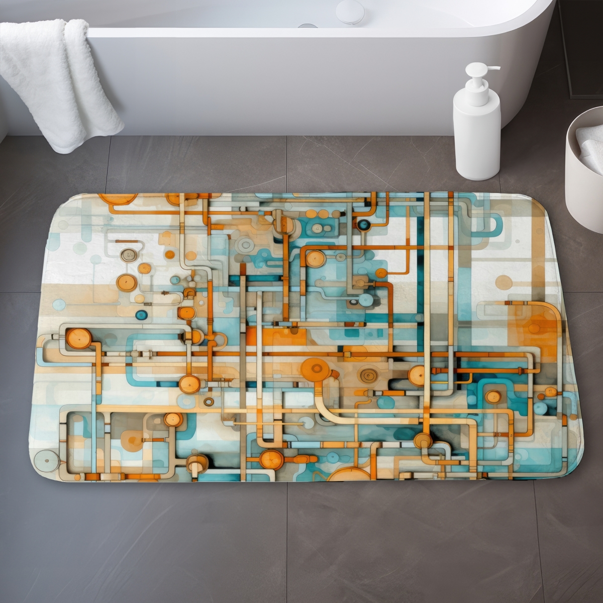 C1BM2134BRFBM1 21 x 34 in. Like Clockwork Orange Bath Mat - Stylish Home Decor Accent