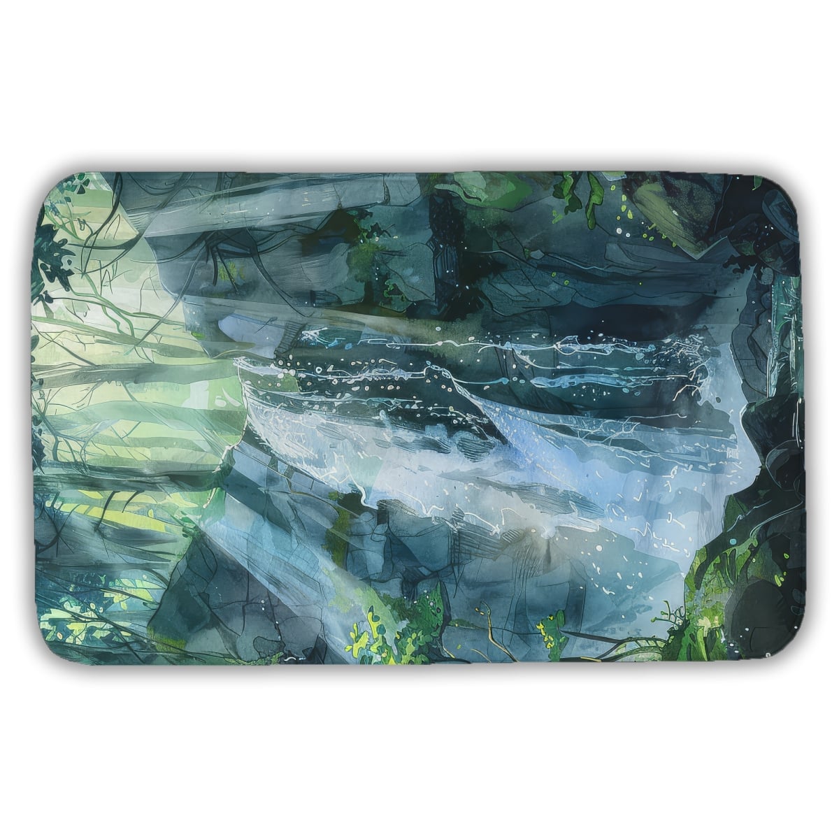 C1BM2134UH3ENH 21 x 34 in. Sleeping Fall Green Bath Mat - Stylish
