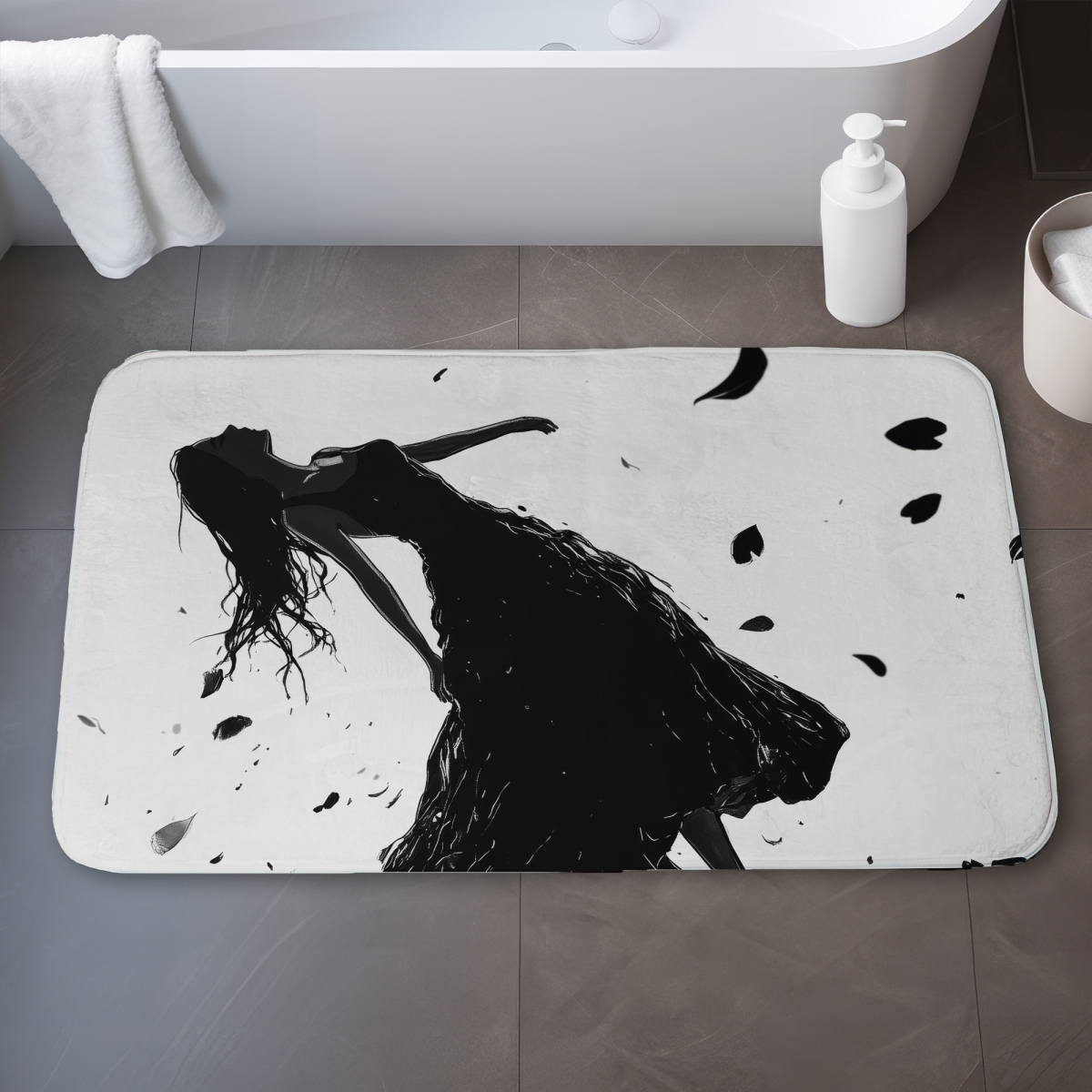 C1BM2134US2B4G 21 x 34 in. Floating White Bath Mat - Stylish Home Decor Essential